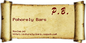 Pohorely Bars névjegykártya
